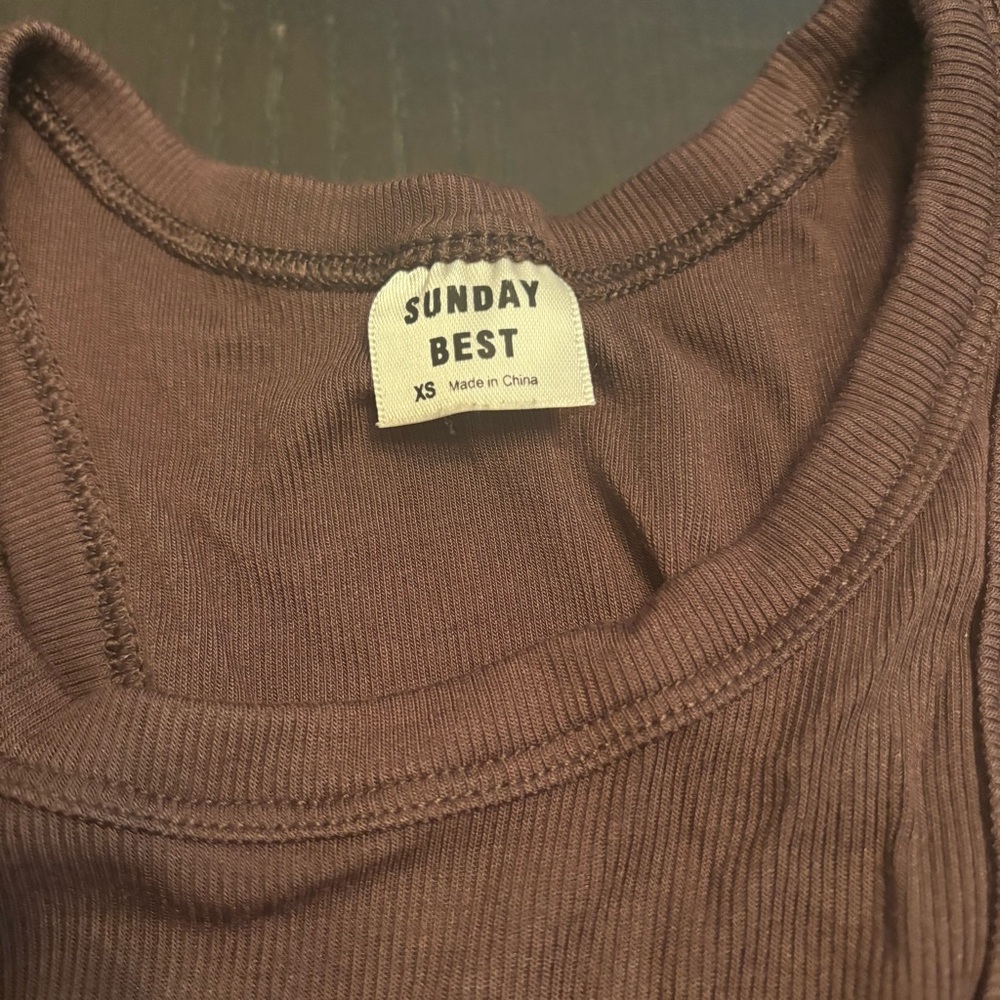 Aritzia Sunday Best Brown Crop Tank Top - Picture 3 of 3